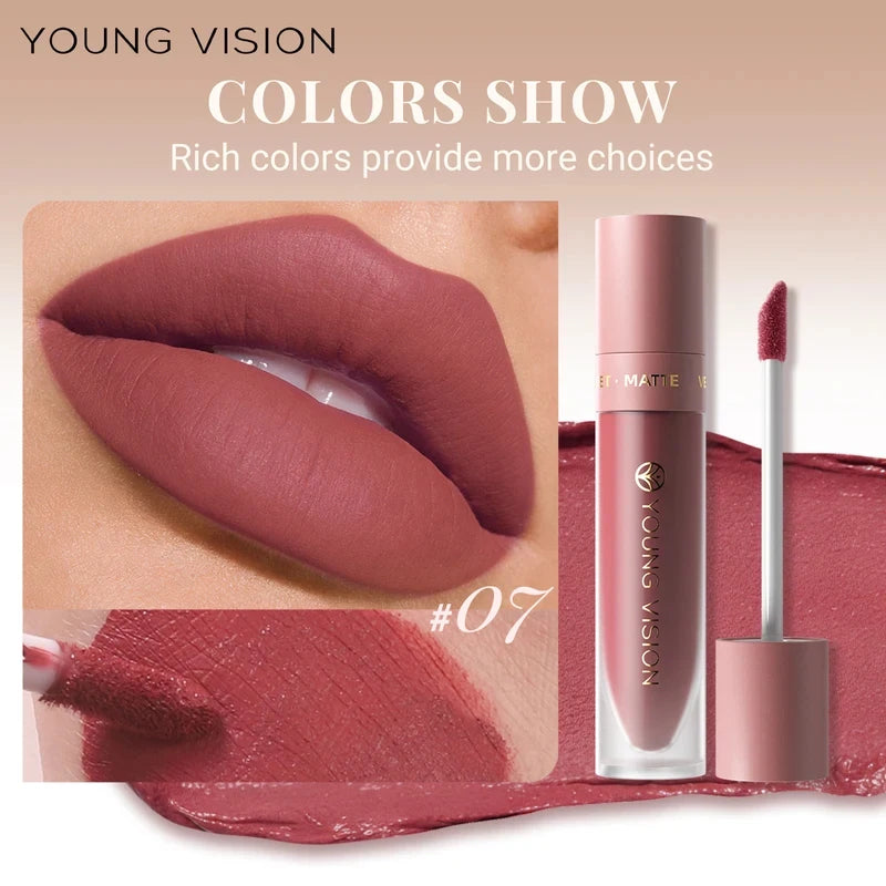 Waterproof Lip Glaze 8 Colors Velvet Matte Long-lasting Transfer-proof Easy Application Matte Lip Gloss 1PC Zpaxo