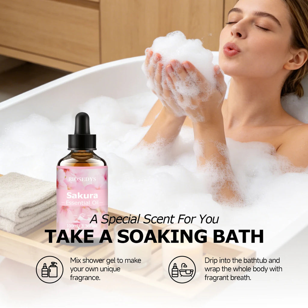 SAKURA ESSENTIAL OIL Suitable Massage Skincare Deeply Nourishes Zpaxo