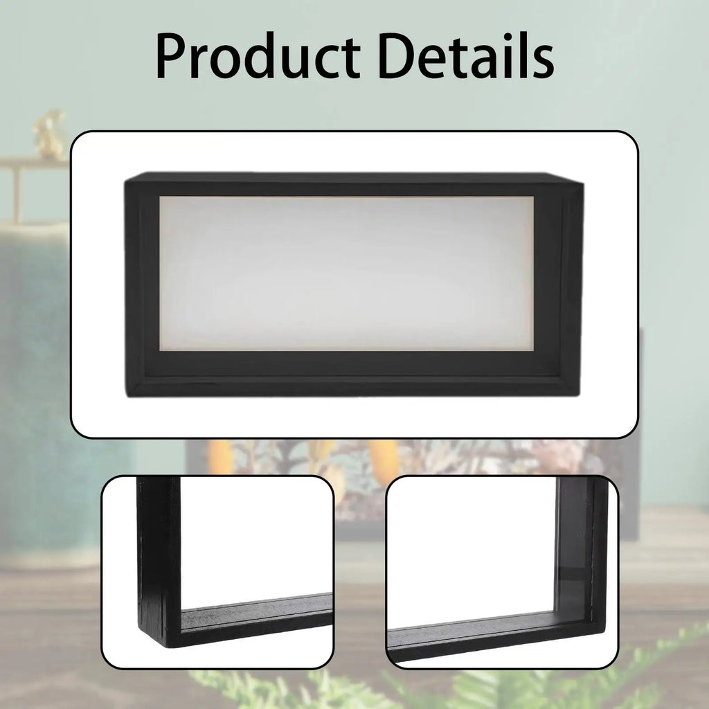 Shadow Box Picture Frame Deep Wood Shadow Box Display Case Dried Flower Display Box for Keepsake Ticket Art Flowers Award Zpaxo