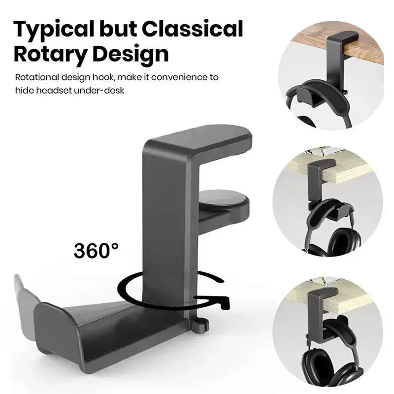 No Punch Table Clip Hook Earphone Holder Gaming Headphone Holder Storage Hanging Cloth Coat Keys Towel Organizer For Airpods Max Zpaxo