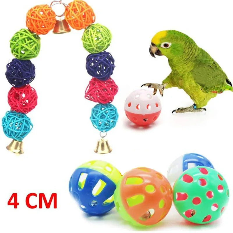 Bird Toy Cage Accessories Wood Parrot Toys Swing Suspension Bridge Zpaxo