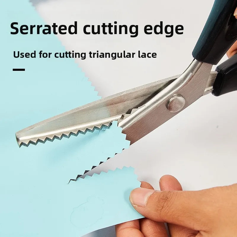 Tooth cloth scissors, triangular dog teeth, serrated tailor scissors, handmade lace scissors, curved wave scissors Zpaxo