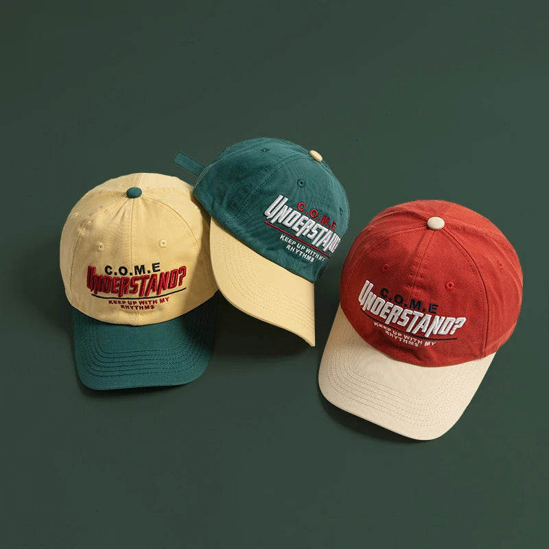 New Big Head Sports Hat Women Versatile Embroidery Contrasting Baseball Cap Men Outdoor Leisure Sunshade Adjustable Hip-hop Hat Zpaxo