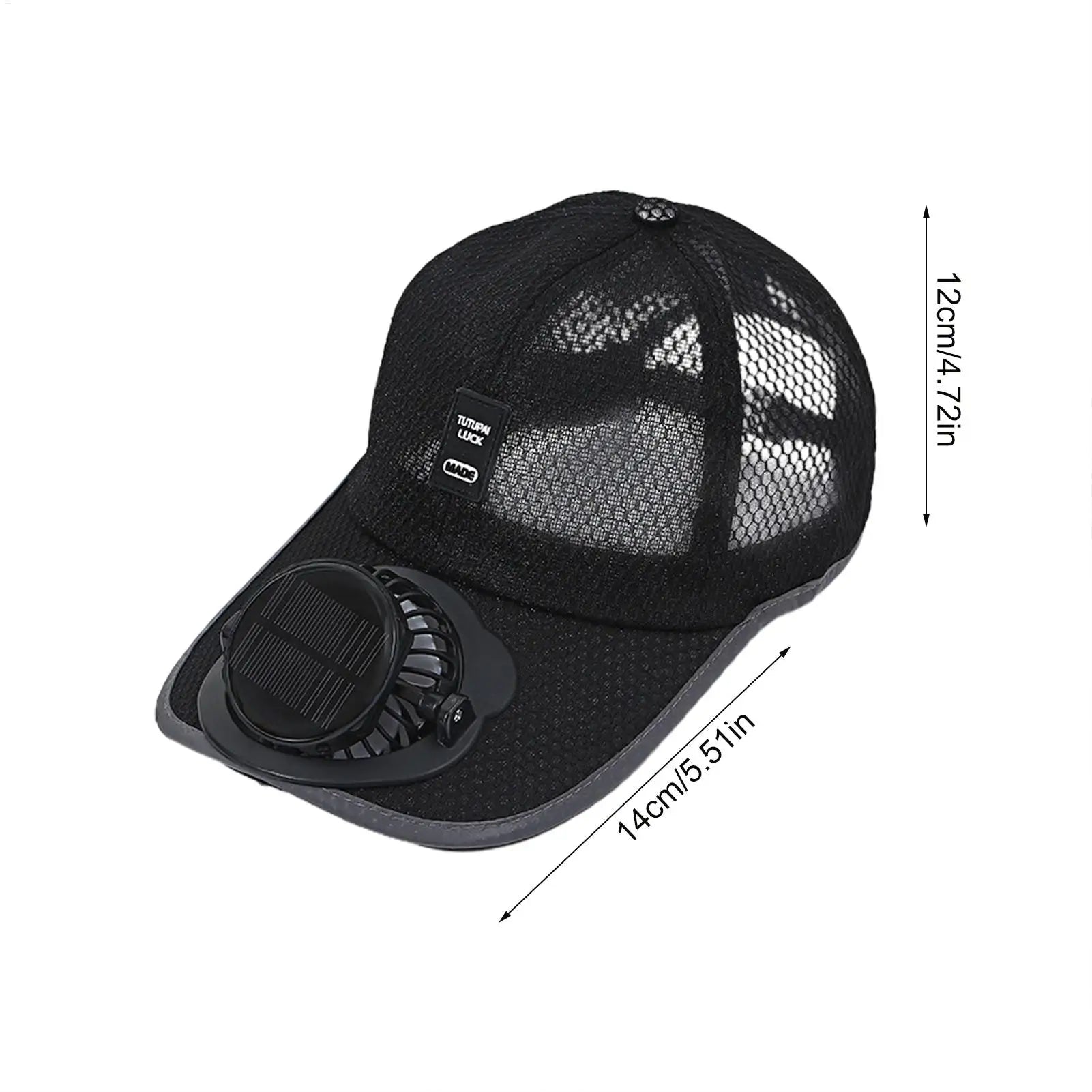 Solar Powered Fan Hat Baseball Breathable Beach Cooling UV Protection