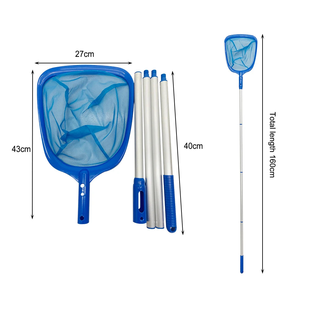 Fish Pond Skimmer Net Telescopic Swimming Pool Leaf Detachable Zpaxo