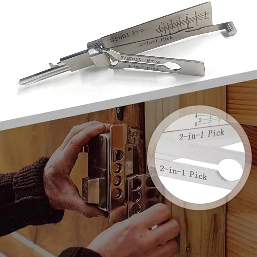 1- Stainless Steel Key Decoder SS001 O-ring Pickup Hook Tool Hand