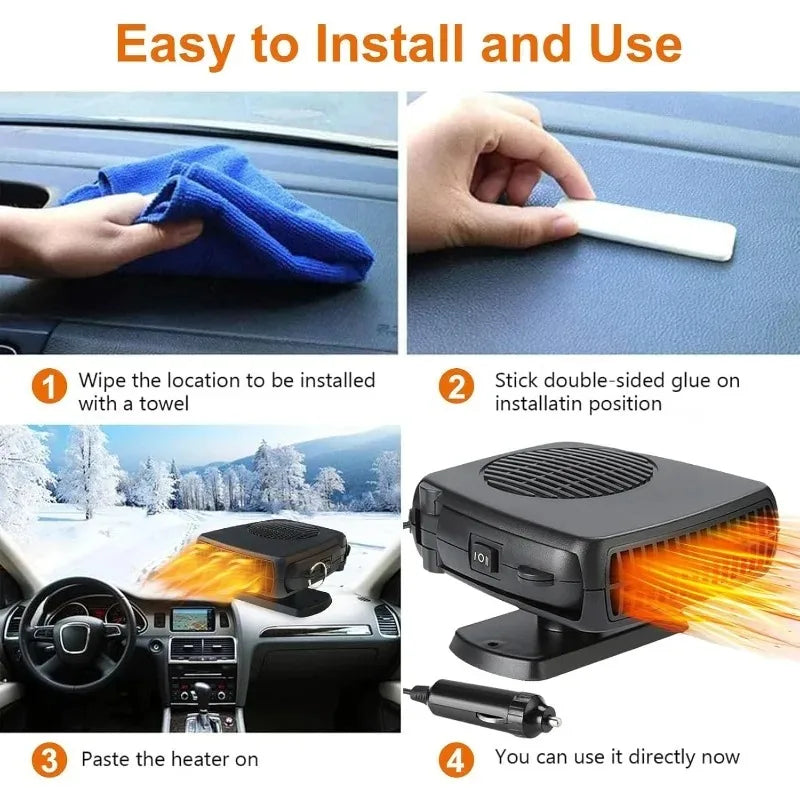 2-in-1 Car Heater Fan 12V 24V – Windshield Defroster & Defogger