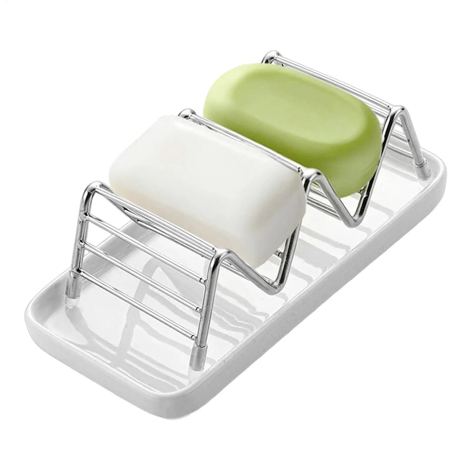 Draining Soap Dish Stainless Steel Self Tray Shampoo Bar Holder