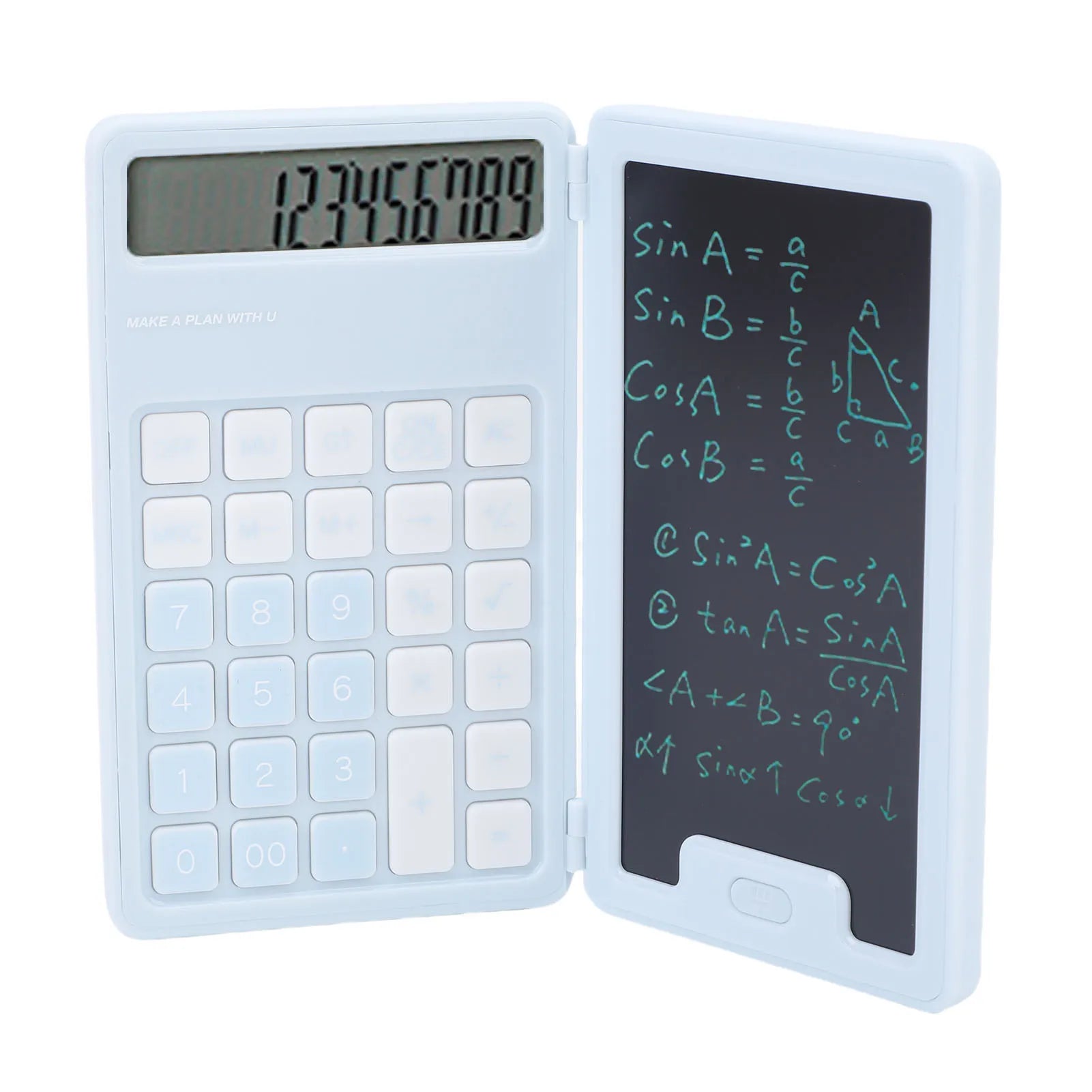 Handwritten Calculator LCD Screen Calculator with Notepad 12 Big Buttons Portable Calculator for Business School Home Work Space Zpaxo