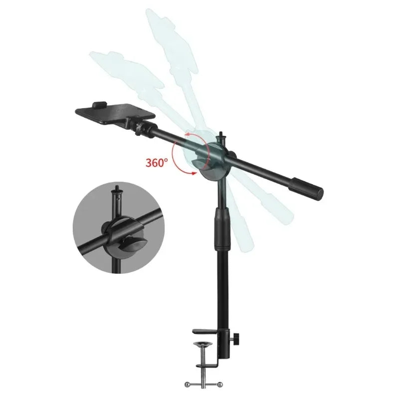 Horizontal Tripod Phone Smartphone Table Overhead Tripe Stand Mobile
