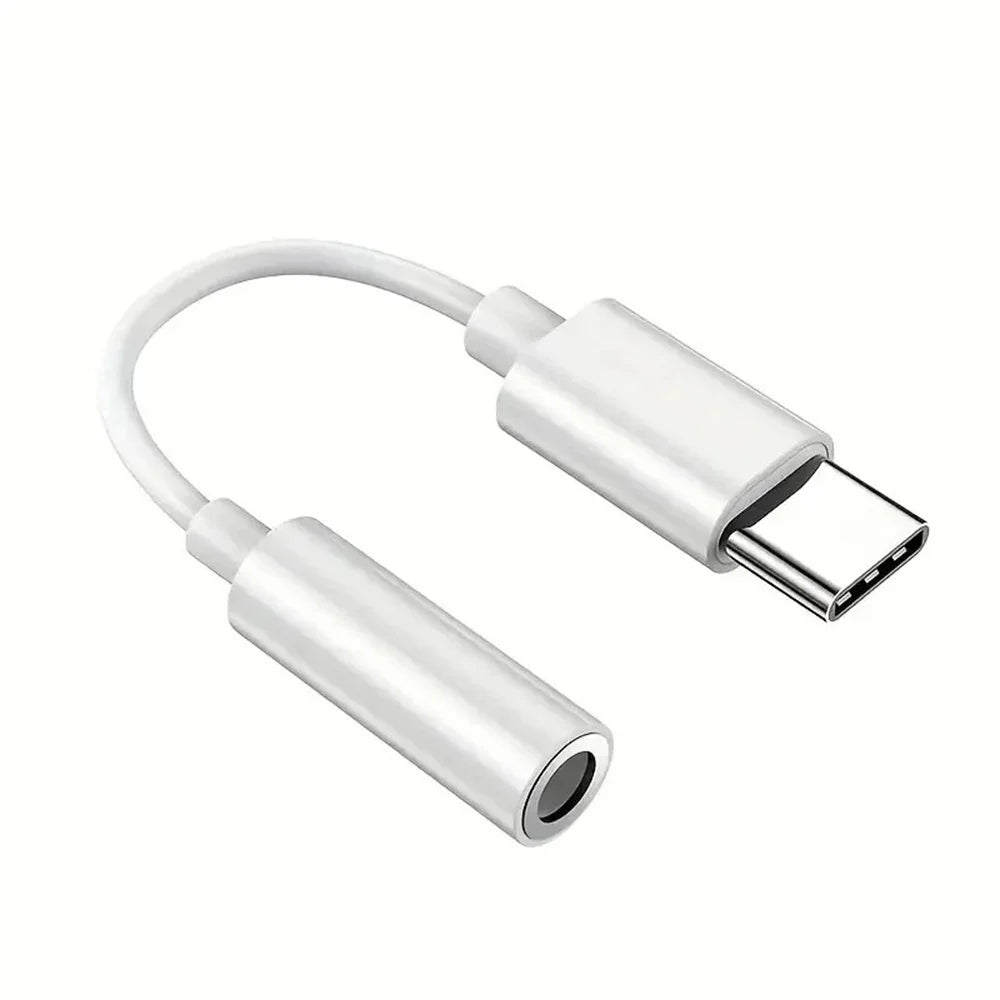 USB-C to 3.5mm Audio Adapter | Hi-Res DAC Headphone Jack Audio Cable Adapter Zpaxo WHITE