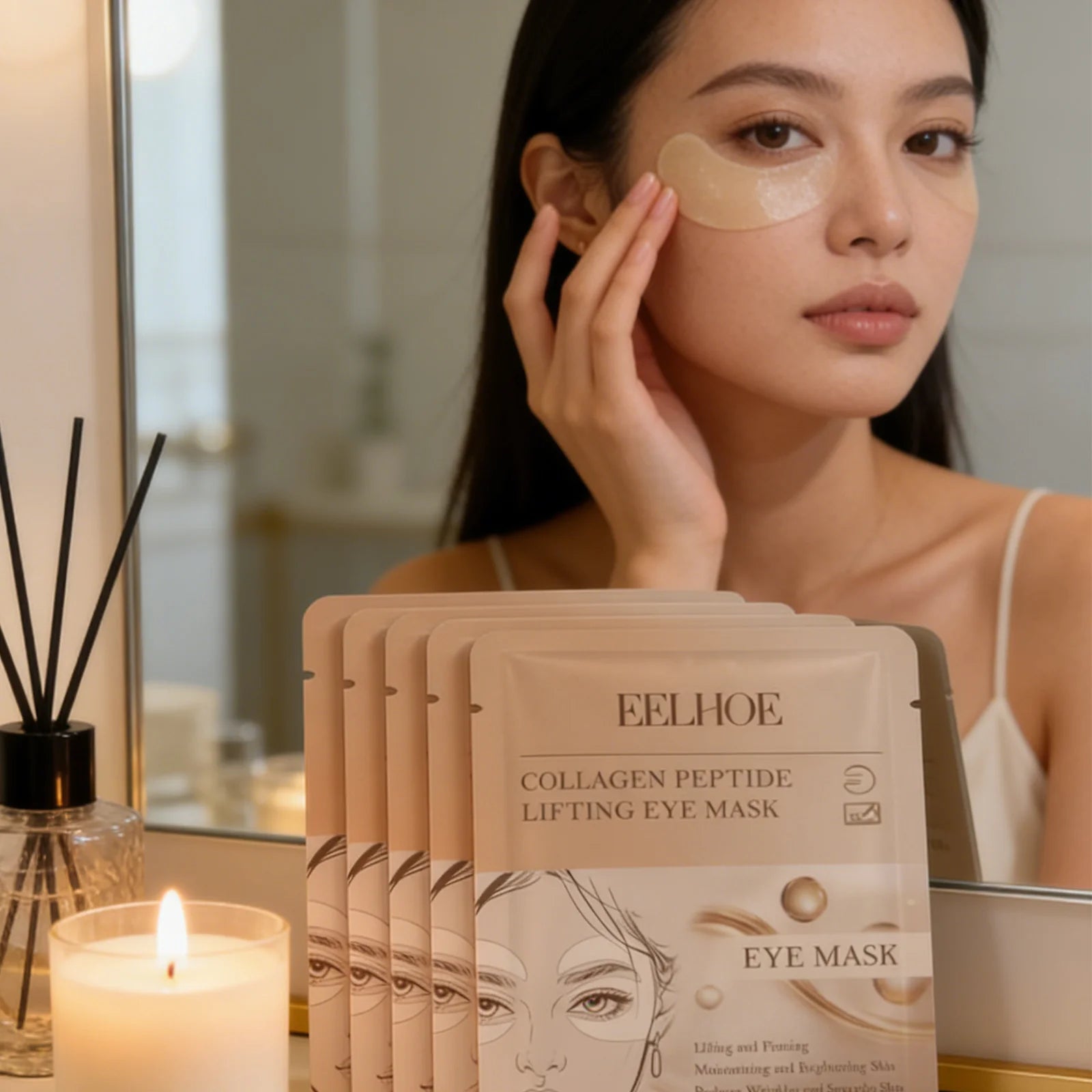 5Pcs Collagen Eye Mask Set for Puffiness and Dark Circles for Deep Hydration Lock and Seasonal Transition Repair to Soothe Zpaxo