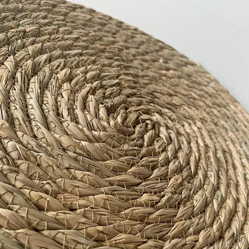 Handwoven Rattan Round Placemats – Heat-Resistant Table Mats Woven Placemat Zpaxo