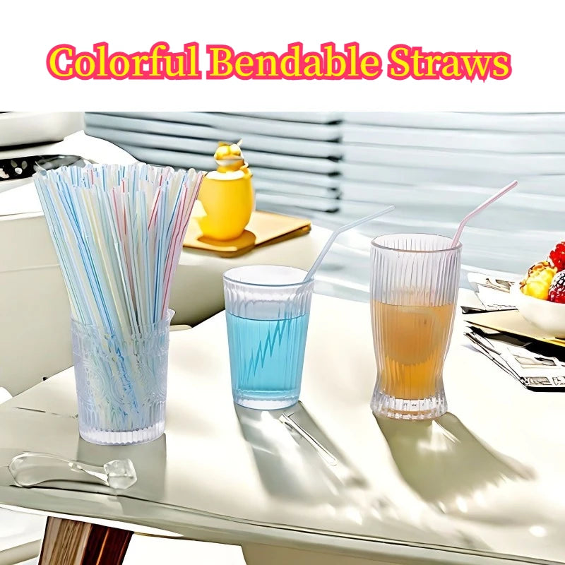50-3000PCS Multicolor Drinking Straws rietjes Milk Tea Bar Party Wedding Kitchen Home Accessories Beverage Black Straw Wholesale Zpaxo