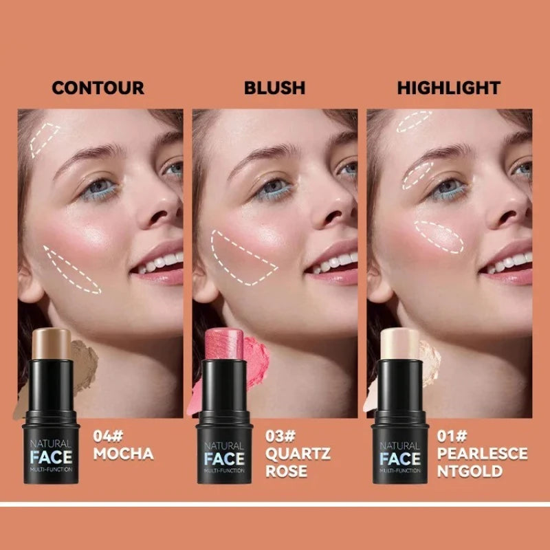 Face Contour Bronzer Stick Brighten Highlighter Concealer Blusher