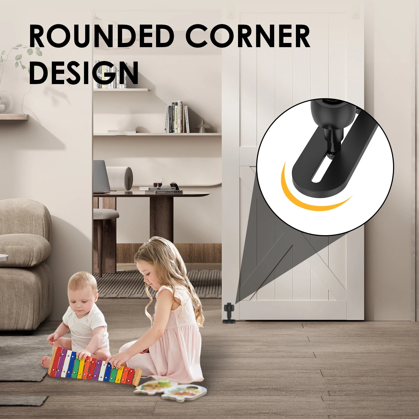 2 Pcs Adjustable Rollers Barn Door Hardware Wall Mount System Easy to Install Rounded Edge Design Flush Bottom Fit All Size Door Zpaxo