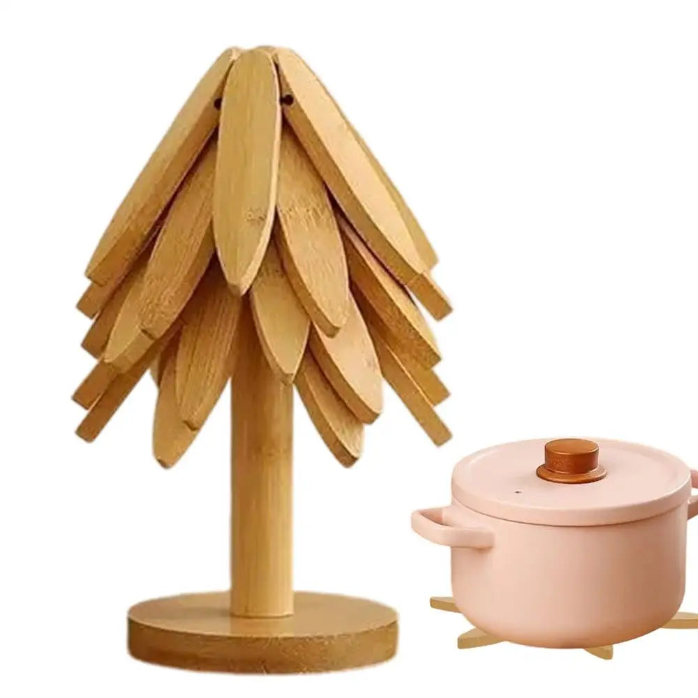 Wooden Tree Coasters Insulation Placemat Christmas Trivets Dishes