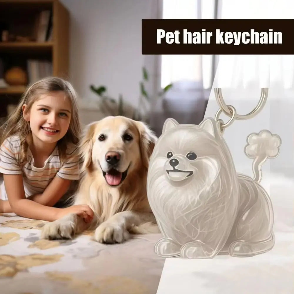 Cartoon Dog Shape Dog Hair Storage Box Transparent DIY Handmade Pet Hair Keychain Keyring Acrylic Puppy Pendants Backpack Zpaxo