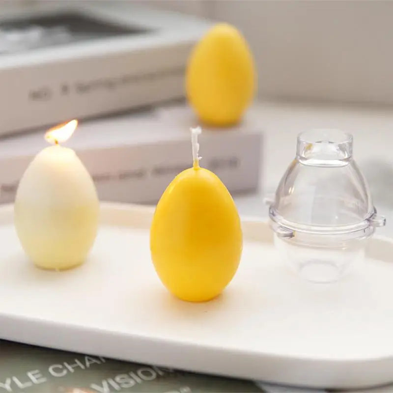 3D Egg Shape Plastic Candle Making Mold Easter Reusable DIY Handmade