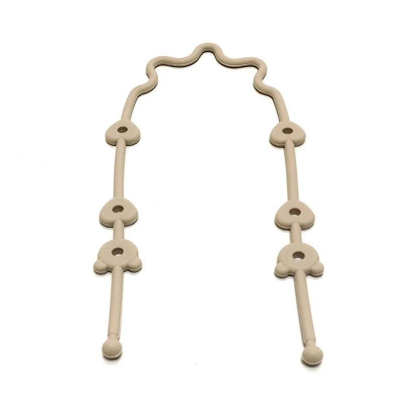 Baby Pacifier Chain with Silicone Holder Silicone Pacifier Clip Safety Straps Stroller & Highchair Accessories Durable X90C Zpaxo Beige