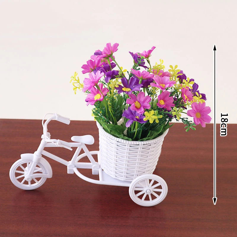 MRattan Flower Basket Vase Tricycle Bicycle Model Home Garden Wedding Zpaxo A4