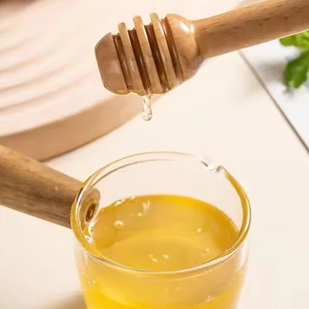 10/20/40Pcs Wooden Honey Dipper 8cm Honey Stirrers Jam Stir Sticks for Honey Jar Dispense Drizzle Honey Christmas Gift Zpaxo