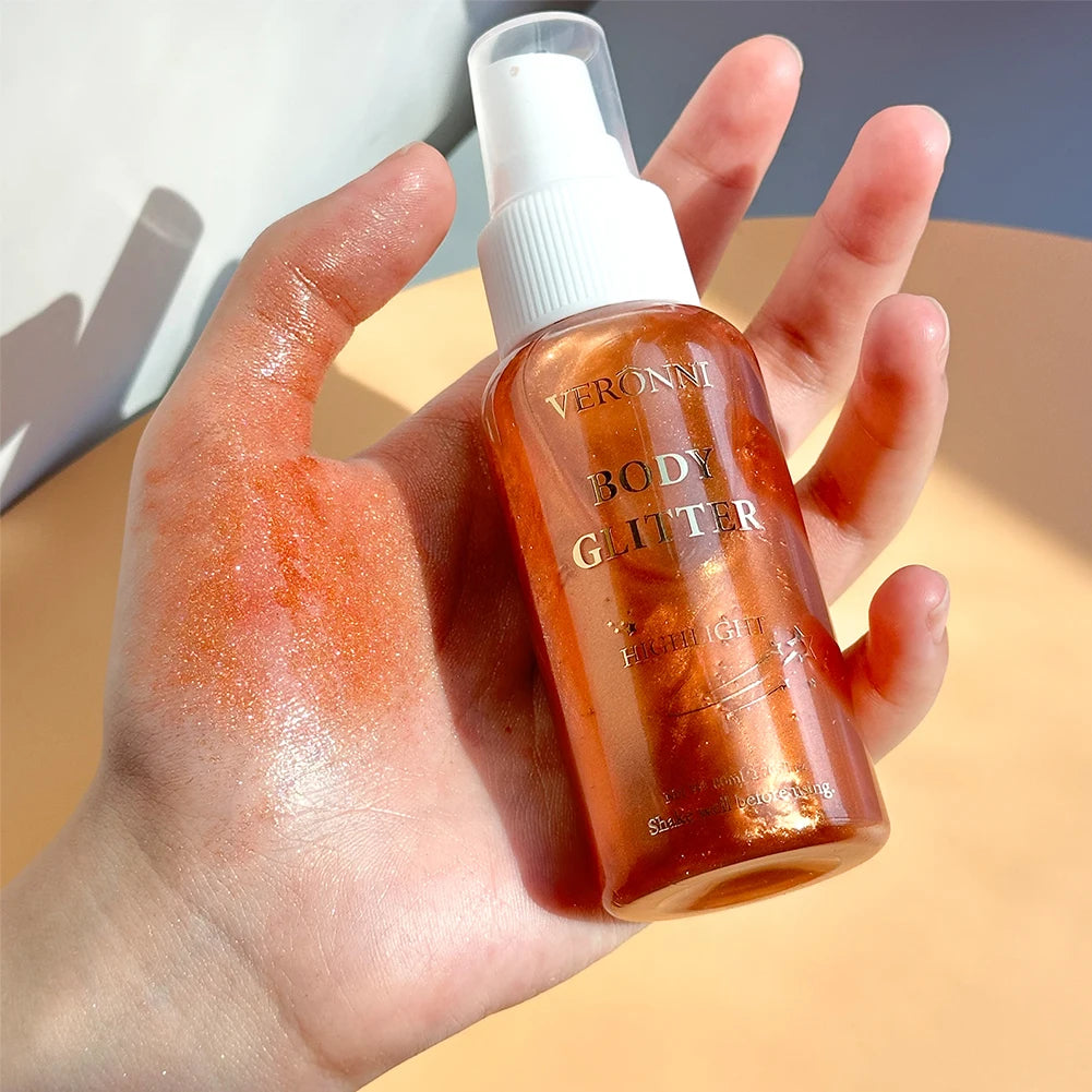 Body Liquid Highlight Shimmer Glow Makeup Long Lasting Sequin Zpaxo