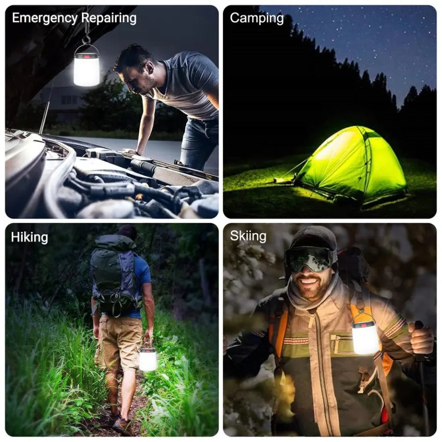 POCKETMAN Solar USB LED Camping Lantern – 3 Modes, IPX4 Camping Lantern Zpaxo