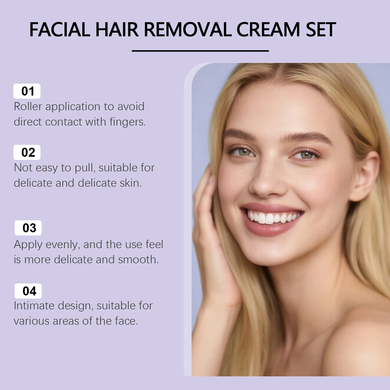Facial Hair Removal Cream Set – Gentle & Moisturizing Hair Removal Cream Zpaxo