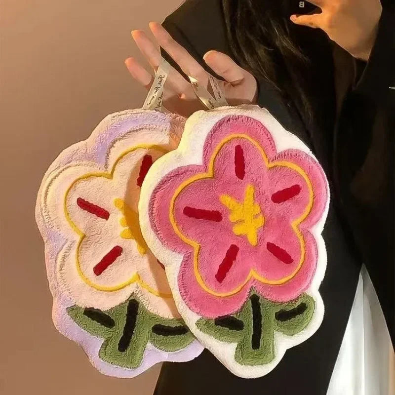 2026 Coral Velvet Flower Flower Towel Hanging Type Absorbent Quick Drying Suitable for Hanging Household, Kitchen Small Towels Zpaxo