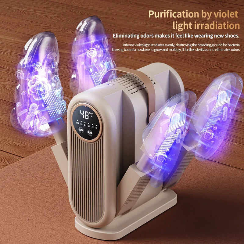 Six-Arm Foldable Shoe Dryer Electric Shoe and Boot Dryer Timing Control Household Shoe Warmer Portable Heater For Socks Boots Zpaxo