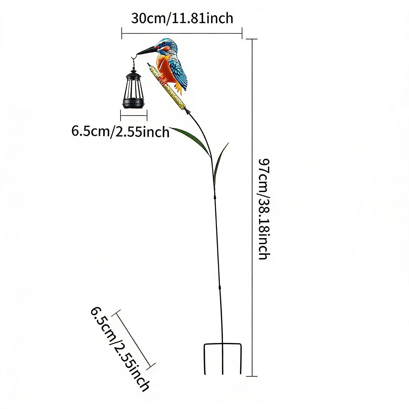 Solar Garden Statues Solar Powered Kingfisher Light Pathway Waterproof Lantern for Garden Yard Patio Backyard Porch Lawn Walkway Zpaxo