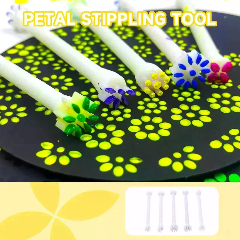Flower Floral Dotting Tools Dot Painting Pen Embossing Tool Art Stamp Zpaxo