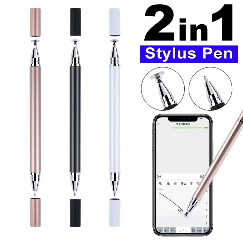 2-in-1 Universal Stylus Pen for iPad, Tablet & Android