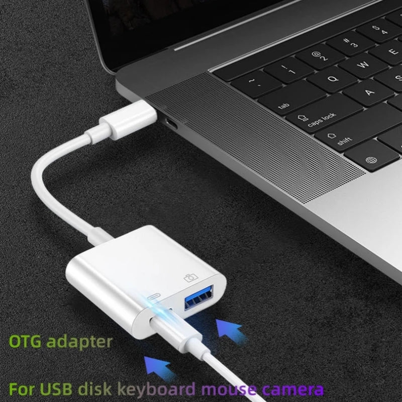 Lightning USB OTG Converter Adapter IPhone Mouse Keyboard Charging U