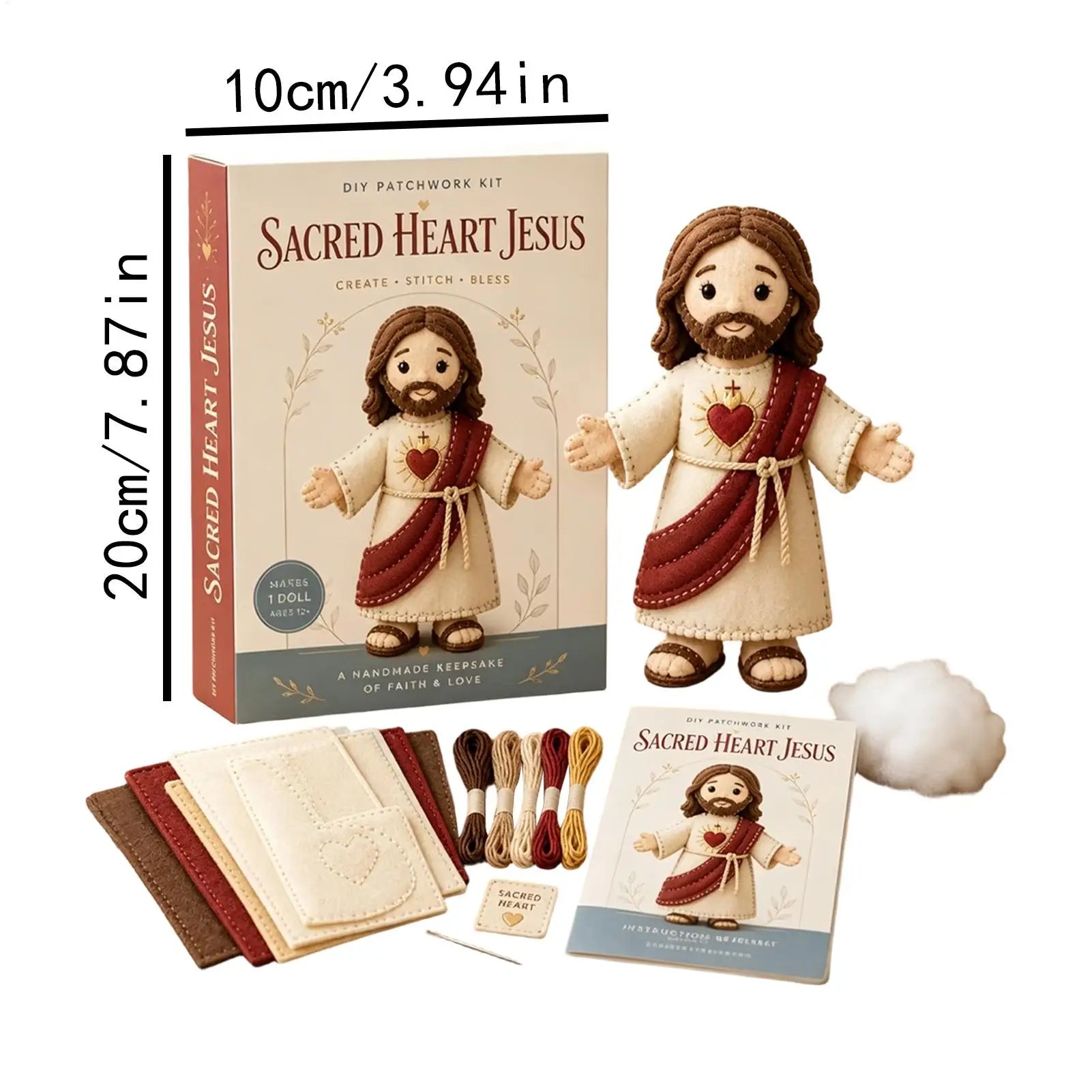 Felting Kit Religious Christian Ornament 2-Piece Faith-Filled Sewing Craft Kit For Women Men Family Home Living Room Bedroom Zpaxo