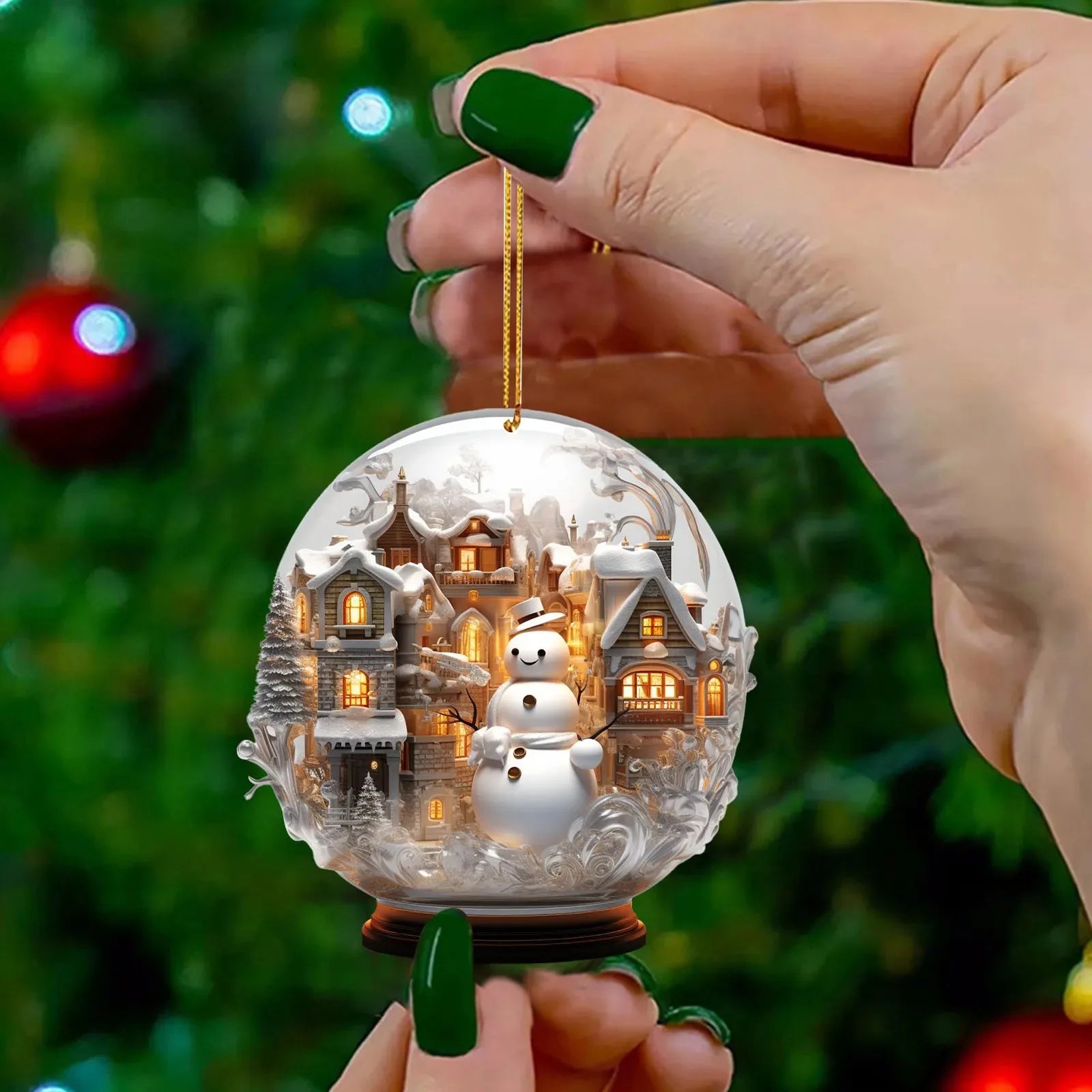 Acrylic Snowman Christmas Hanging Ornament | Festive Tree Decor