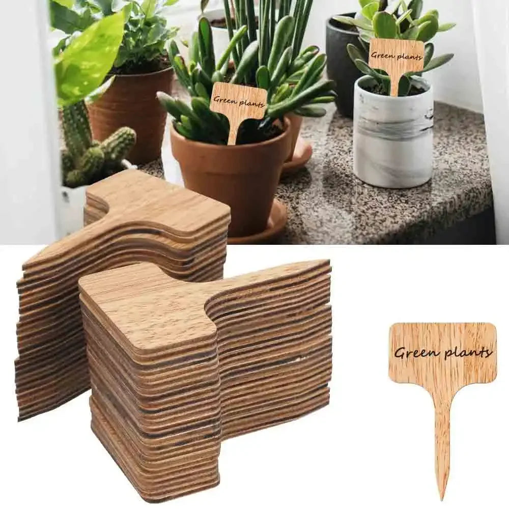 10/20/30PCS T-Type Bamboo Plant Labels Eco-Friendly Plant Sign Tags Garden Markers for Bonsai Seed Potted Herbs Flowers Zpaxo