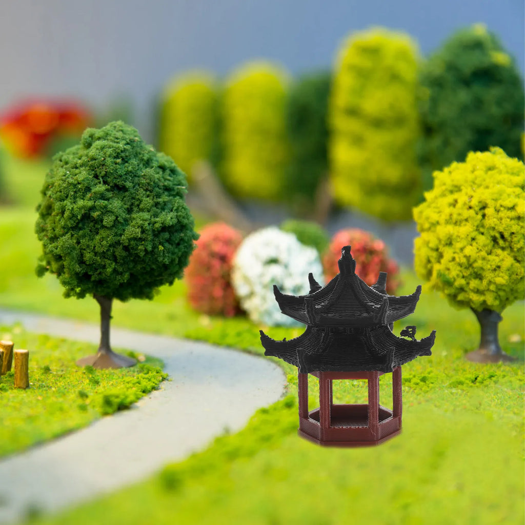 Chinese Mini Pavilion Statue Bonsai Aquarium Garden Desktop