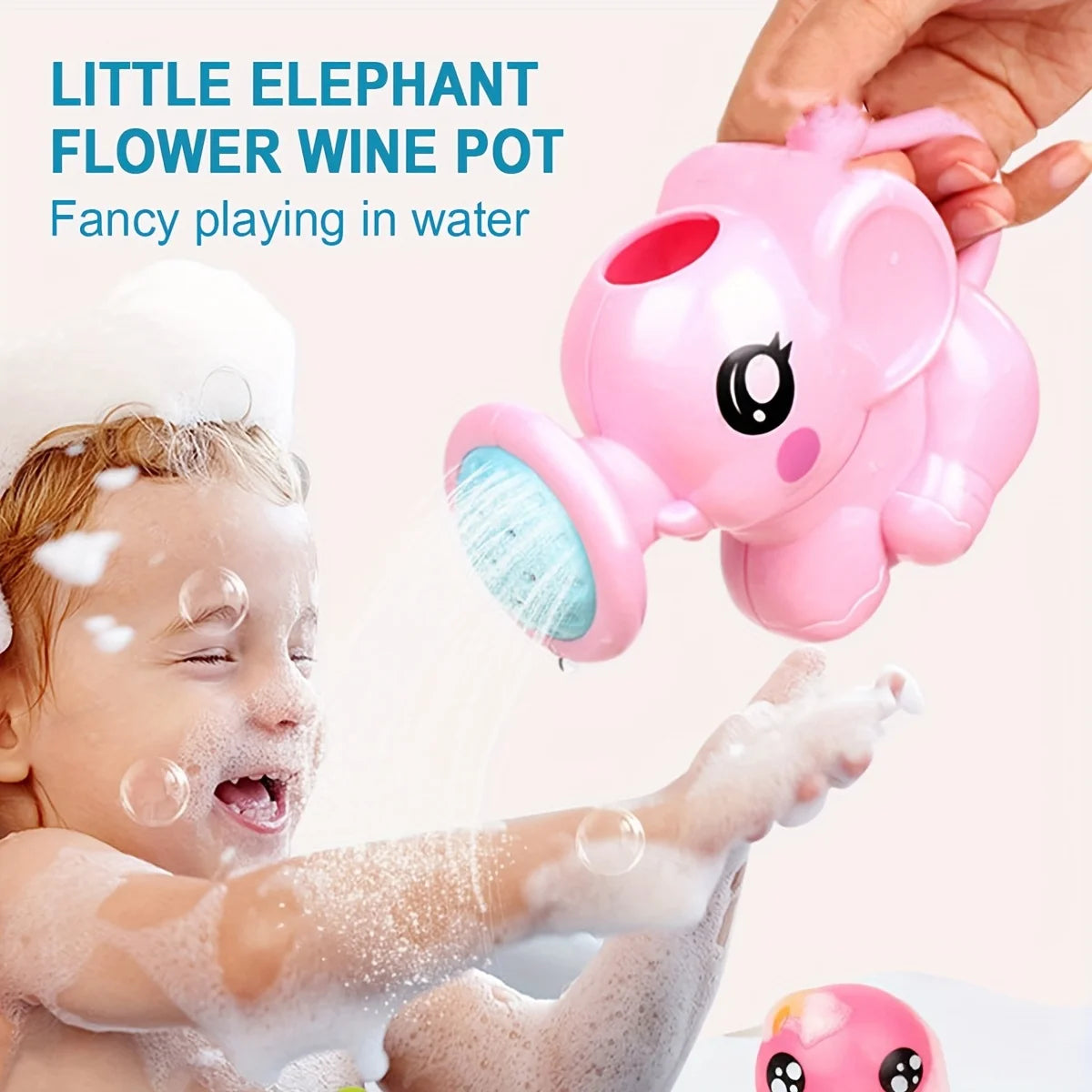 Youngsters Bath Toys Cute Cartoon Elephant Shower Kettle Fun Time