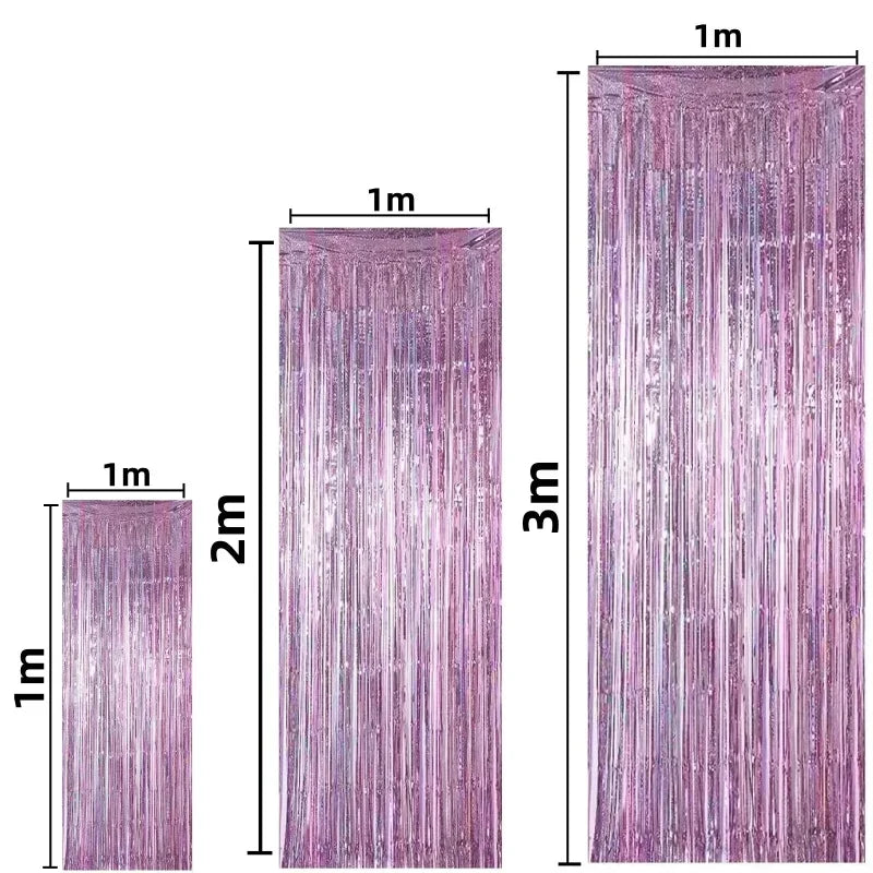 Gold Foil Curtain Fringe Pink Backdrop Party Back Drop Photo Booth