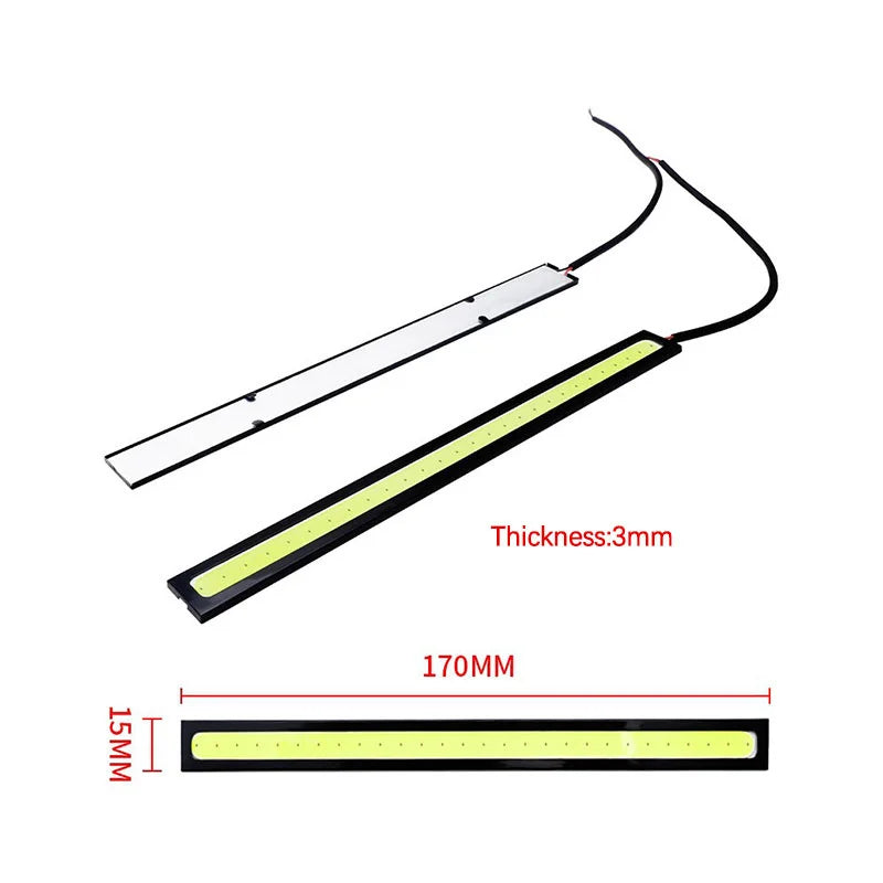 COB DRL LED 12V 6000K Waterproof Daytime Running Light Auto Strip Car