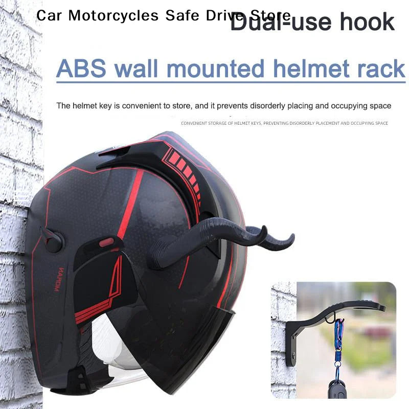 CM1Pcs Multipurpose Wall Mount Hooks Motorcycle Helmet Rack Home
