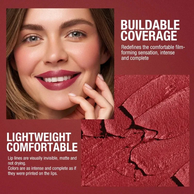 Smooth Matte Lipstick Waterproof Long-lasting Moisturizing Easy Apply