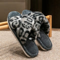 Women's Leopard Print Open Toe Slippers Spring Autumn Indoor Shoes