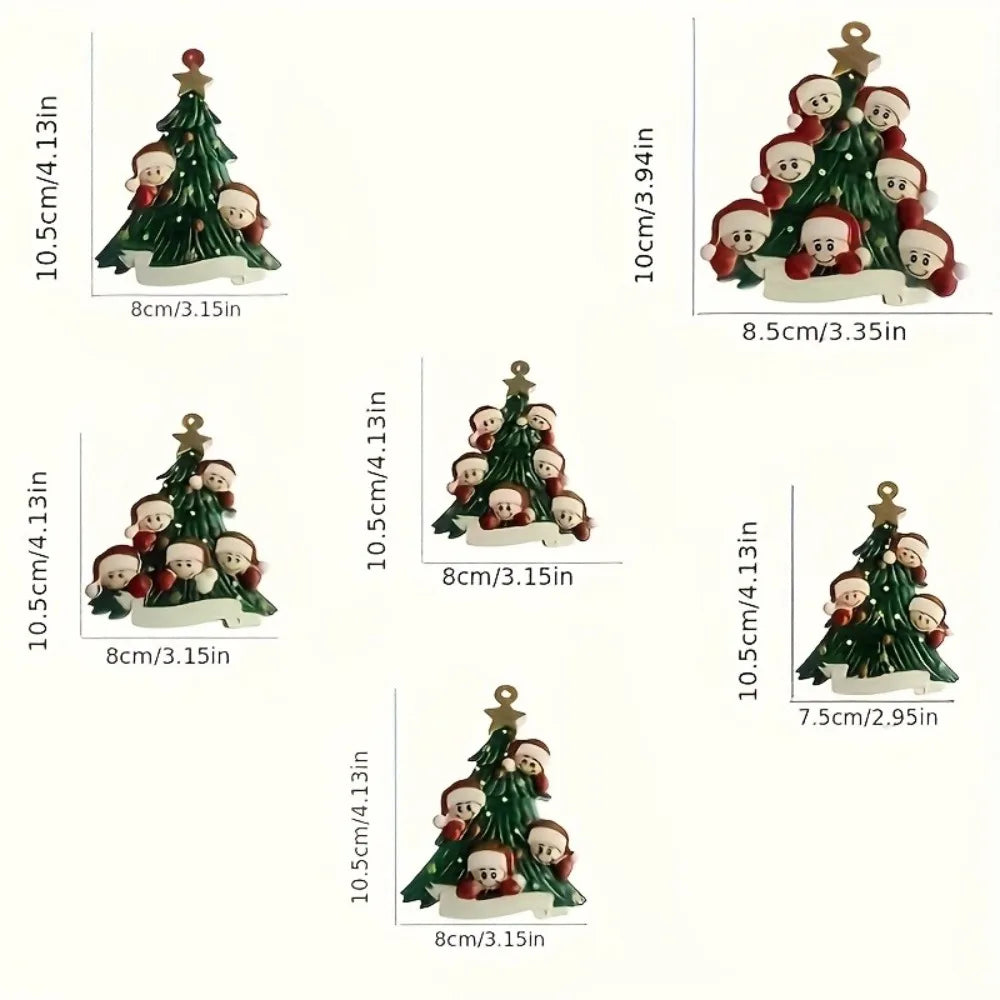 Christmas Tree Pendant Cute Acrylic Ornaments Flat Santa Hat&star