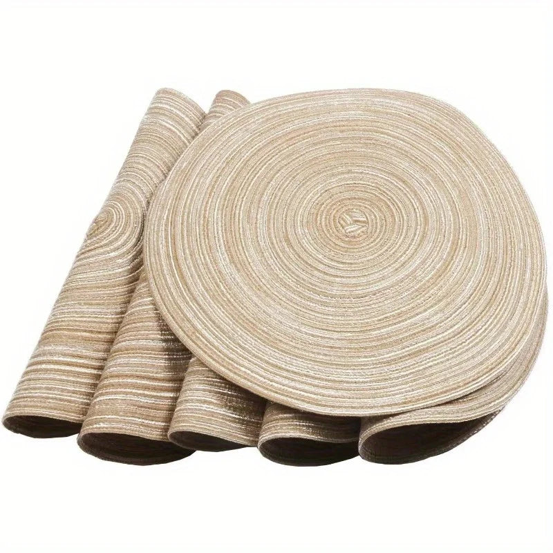 Non-Slip Linen Round Place Mats – Heat-Resistant Table Decor Dining Place Mats Zpaxo