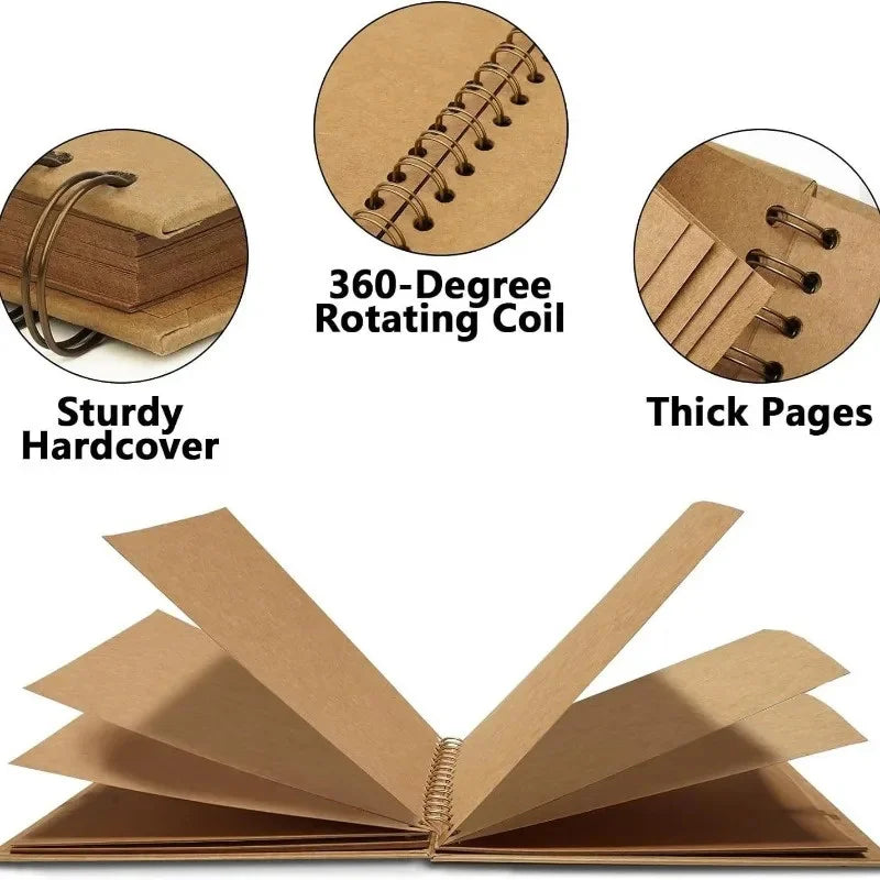 Handmade DIY Spiral-bound Photo Album Wedding Anniversary Scrapbook