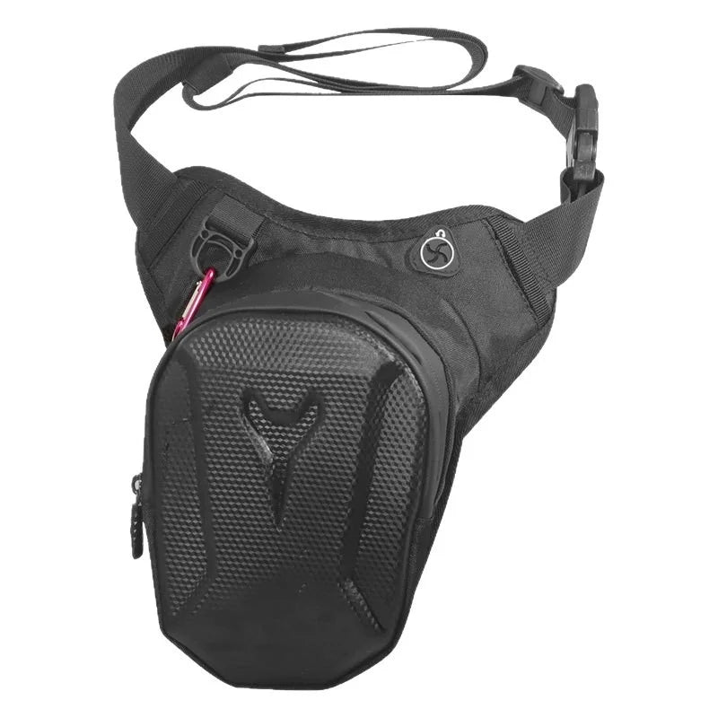 HOMEFISH Black Motorcycle Leg Bag Waterproof Rider Waist Cycling Bike