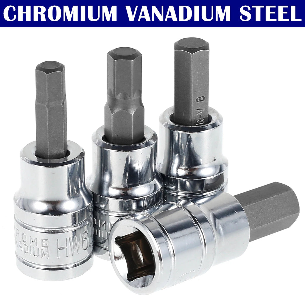 9/18Pcs Hex Bit Socket Set Sturdy Allen Key Sockets Professional 3/8inch Drive Drill Metric Tools Kit Durable Impact Socket Set Zpaxo